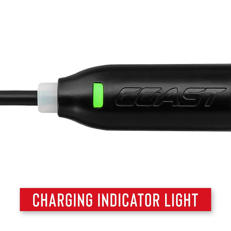 COAST® A9R 54 Lumen Rechargeable Inspection Beam LED Penlight with Flex Charge and Charging Cap, Silver Black