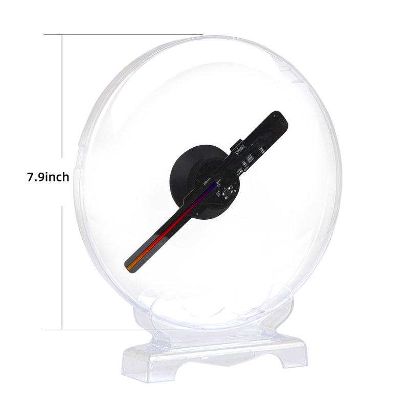 Missyou 3D HologramFan,7.9" 3D Hologramfan Projector Holographic Christmas Tree Advertising Display with Cover, Video Library and Remote and Speaker for Business Store Signs,Bar,Casino,Party 7.9 Inches (WiFi+Remote+Bluetooth+APP+Cover） transparent