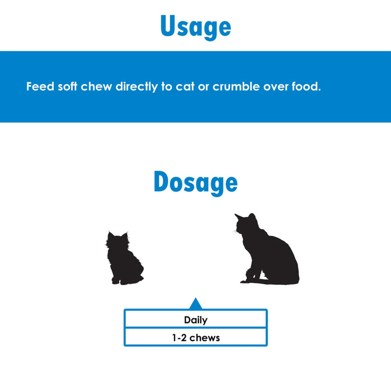 Immune System Support for Cats - Amino Acid L-Lysine - Produce Antibodies - Healthy Tissue, Respiratory Health, Vision - 60 Soft Chews