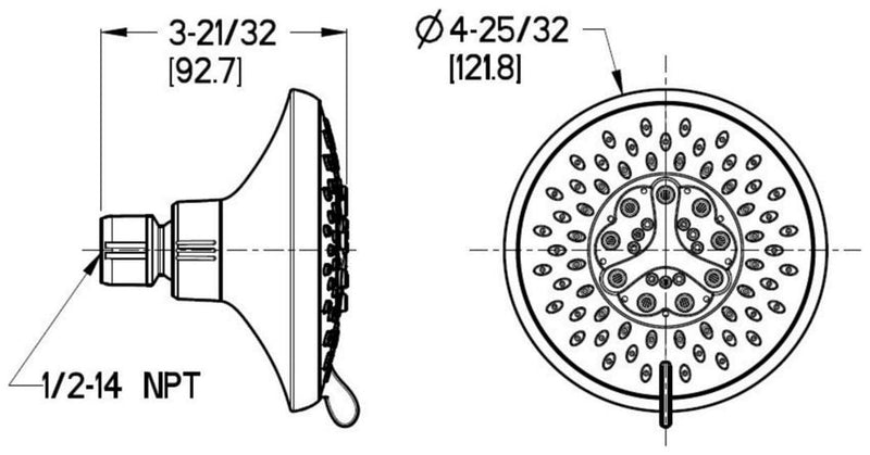 Pfister 973-310 Modern 1.75 GPM Multi Function Shower Head - Brushed Nickel