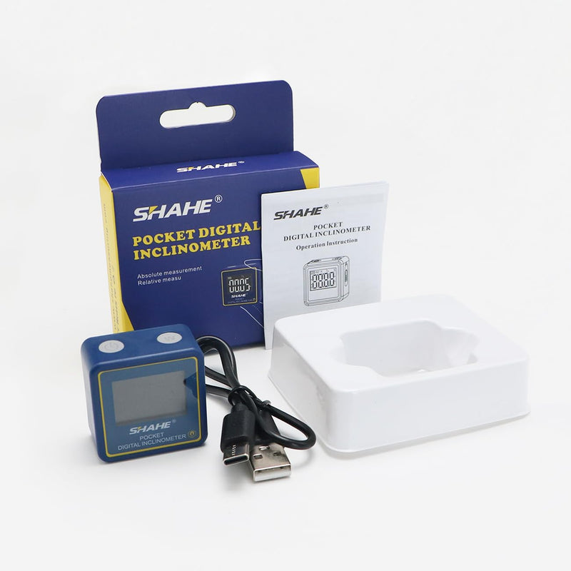 SHAHE Small Digital Level Rechargeable Protractor Inclinometer Digital Angle Gauge Mini Protractor Angle Finder Measuring Tool for Woodworking Table saw