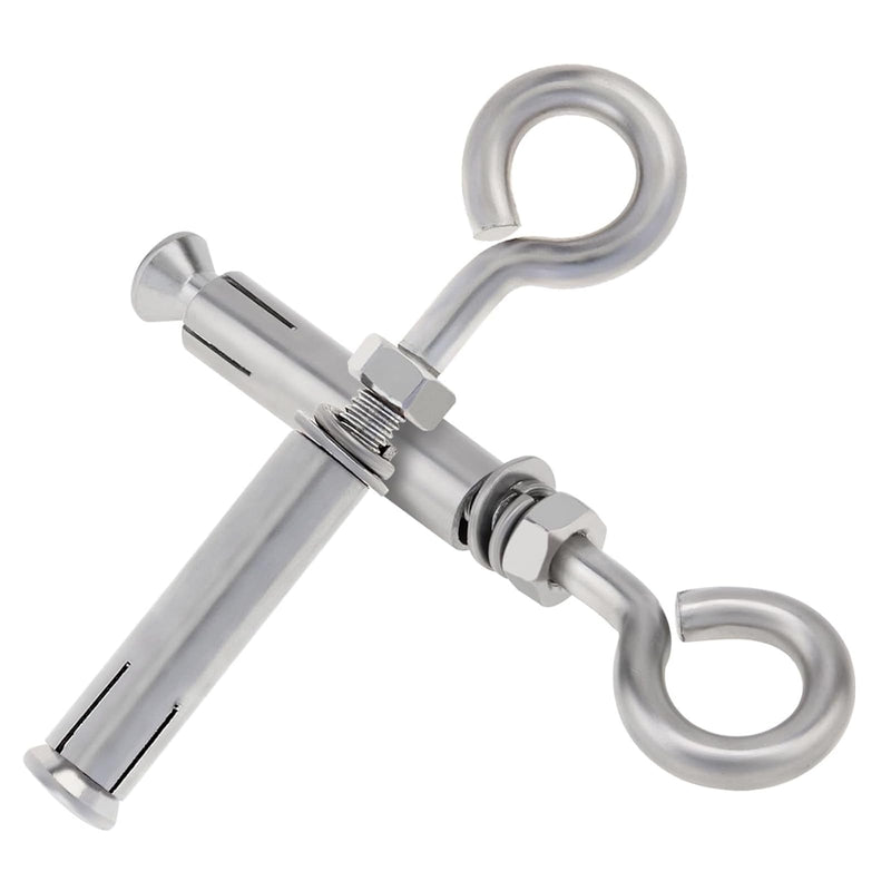 Concrete Eye Bolts 10Pcs, M8 5/16" Eyebolt Bolts Stainless Steel Concrete Anchor Eyebolt Screw Hooks, Heavy Duty Brick Anchors Eyebolts Expansion Screw Lifting Ring Bolt Fastener for Concrete Wall