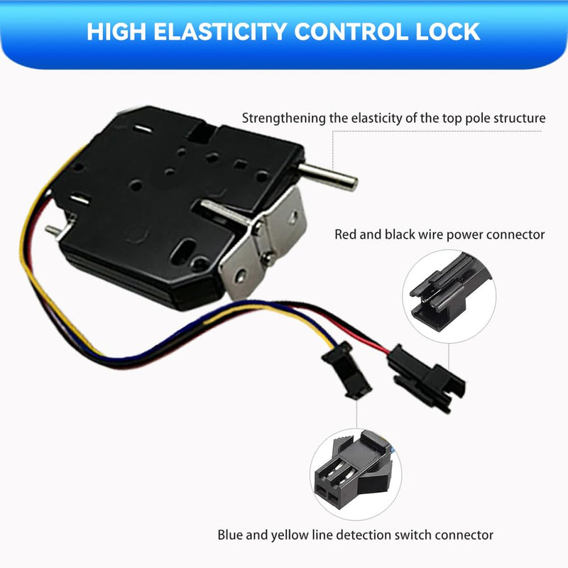 Electronic Cabinet Lock,Dc 12v 2a Magnetic Lock with Top Pole Structure and Detection Switch,Suitable for Storage Cabinets,Unmanned Vending Machines,Mailboxes,Storage Cabinets,Etc (2) 2