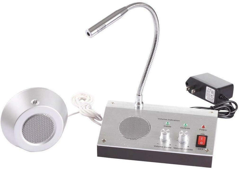 UHPPOTE Dual-Way Anti-Interference Noise-Free Bank Office Store Station Window Microphone Audio Record Output Intercom Interphone Speaker System for Counter