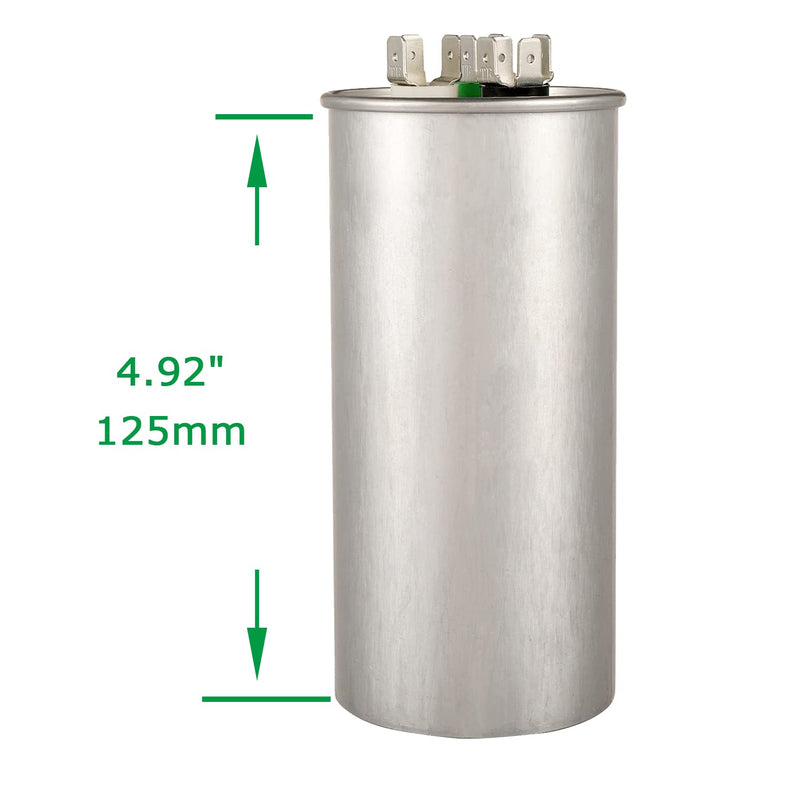 70+5 MFD 70/5 uF 370 or 440 Volt CBB65B Capacitor for AC Motor Run，Condenser Straight Cool，Heat Pump， Air Conditioner，HVAC Capacitor 70+5 MFD