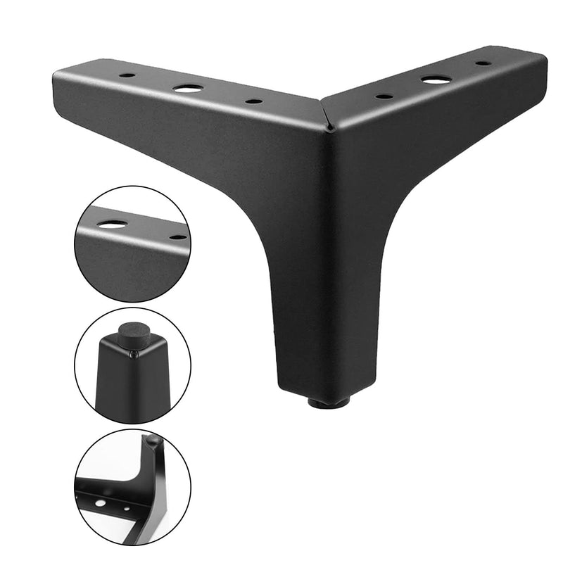 Furniture Legs Metal Feet: Cabinet Legs 4 Inch Triangle Feet Replacement Dresser Legs Set of 4 4'' / 10cm(4PCS) Black