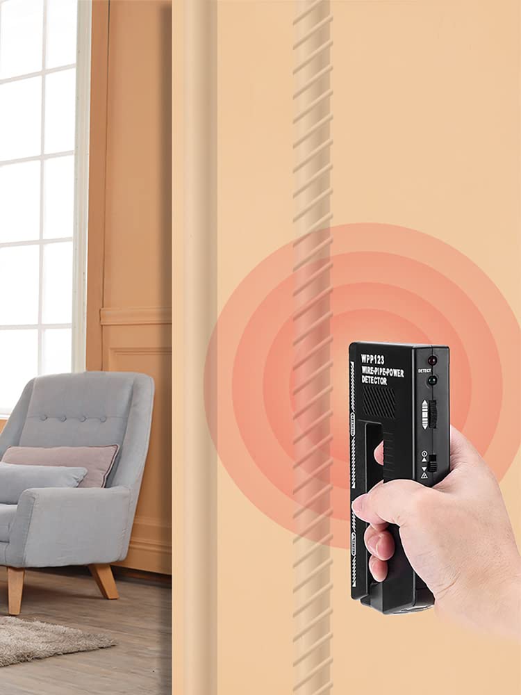 Wall Scanner Metal Detector, WPP123 Pipe Power Wall Stud Finder with Adjustable Alert, High Sensitivity Metal Pipe Live AC Wire Detector for Wall, Floor, Ceiling
