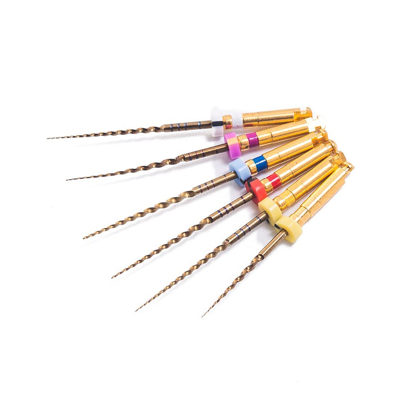 SNAWOP Dentel Endo Files X-Pro Gold Taper Controlled Memory Niti Rotary Engine Files for Endodontic Root Canal Treatmet (Assorted 25MM) Assorted 25MM