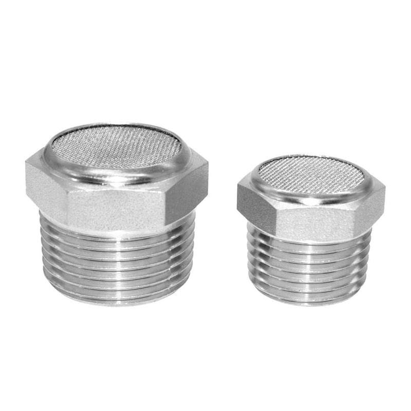 Beduan 316 Stainless Steel Air Pneumatic Mufflers 1/2 NPT Male Thread Sintered Exhaust Muffler Silencer Flat (Pack of 2) 1/2" NPT