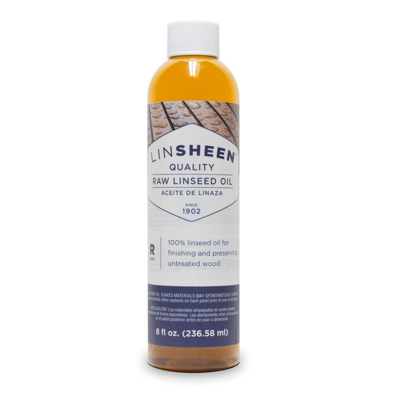 Raw Linseed Oil – Flaxseed Wood Treatment Conditioner to Rejuvenate, Restore and Condition Wood Patio Furniture, Decks to Kitchen Cutting Boards, 8 oz Bottle 8 Fl Oz (Pack of 1)