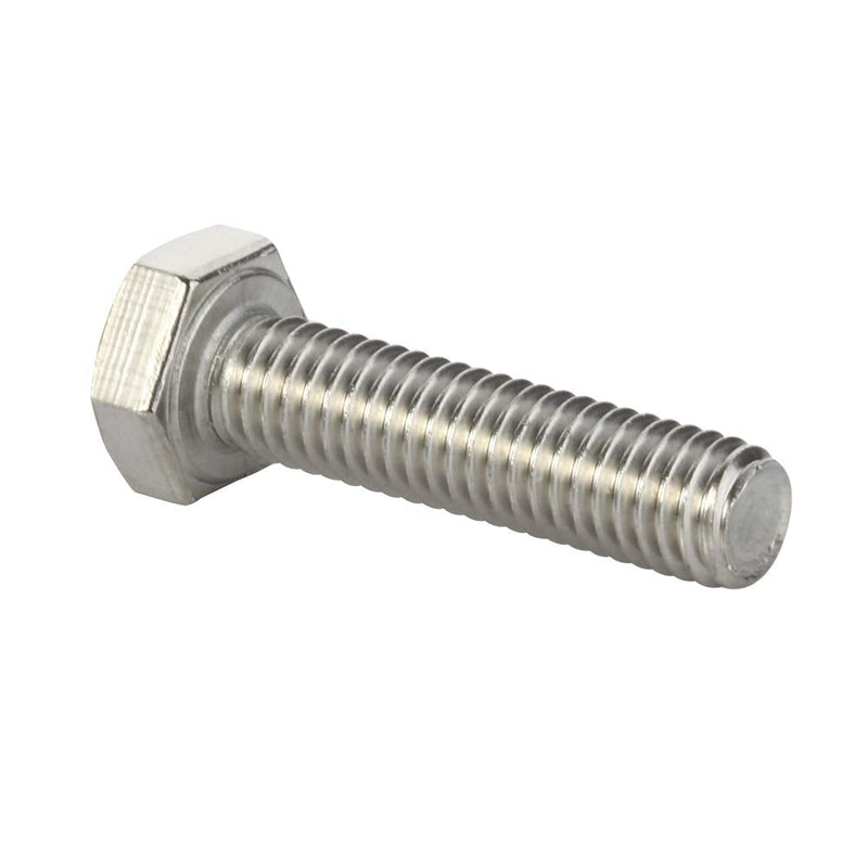M8 x 30mm Hex Head Screw Bolts, Fully Threaded, Stainless Steel 18-8, Plain Finish, Quantity 25 M8-1.25 x 30mm