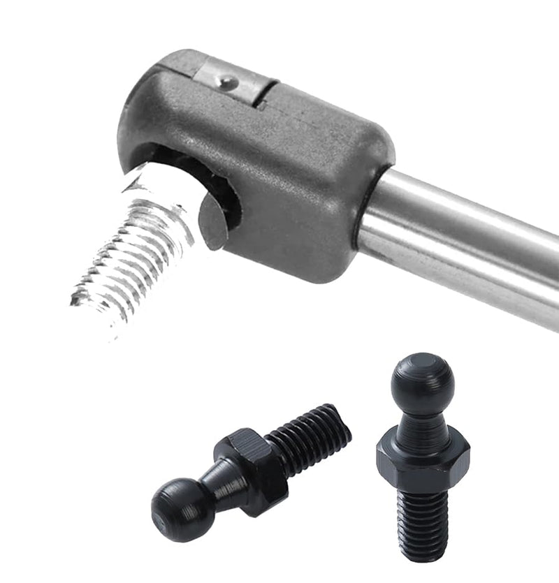 KEMANI Lots 6pcs 10mm Ball Studs, M8 Ball Stud Screws 8mm Female Thread x 1/2" Long Shank for Gas Spring Lift Support Struts End Fitting with Hardware (Black, M8 6pcs) Black