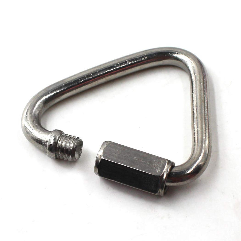 Flomore Delta Quick Link 304 Stainless Steel Triangle Quicklink Chain Connector Screw Lock Carabiner M4