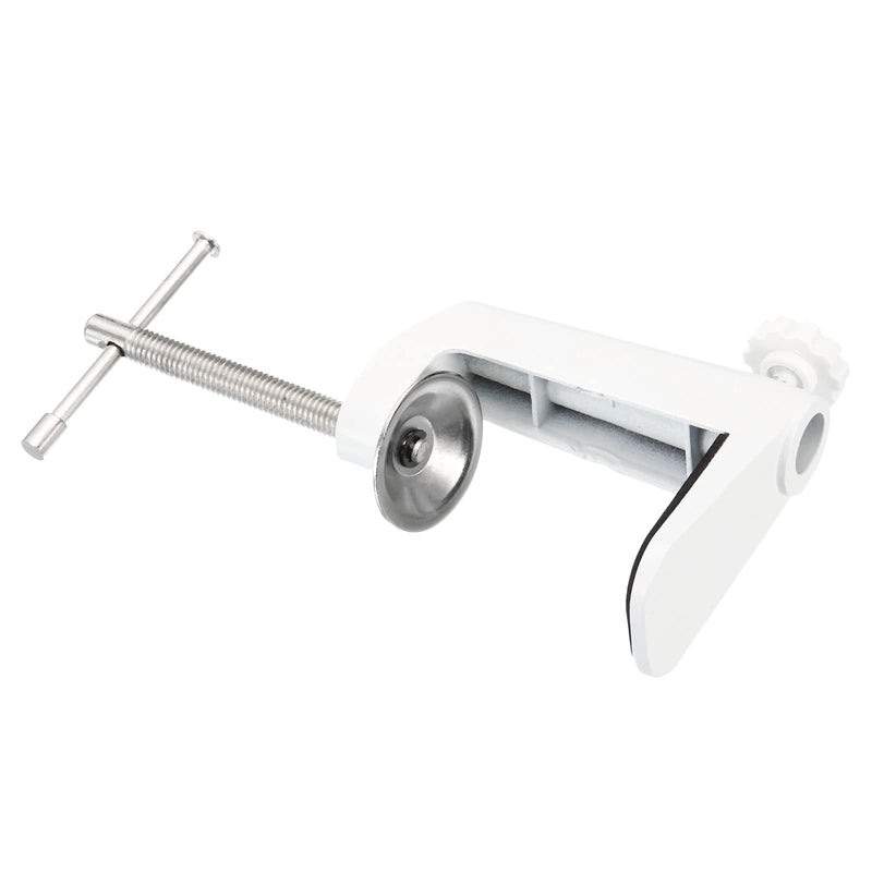 PATIKIL 0.29"/0.47" Hole Dia. Desk Table Mount Clamp, Universal C Shape Desk Clamp with Adjustable Screw for Microphone Arm Lamp Stand, White 1