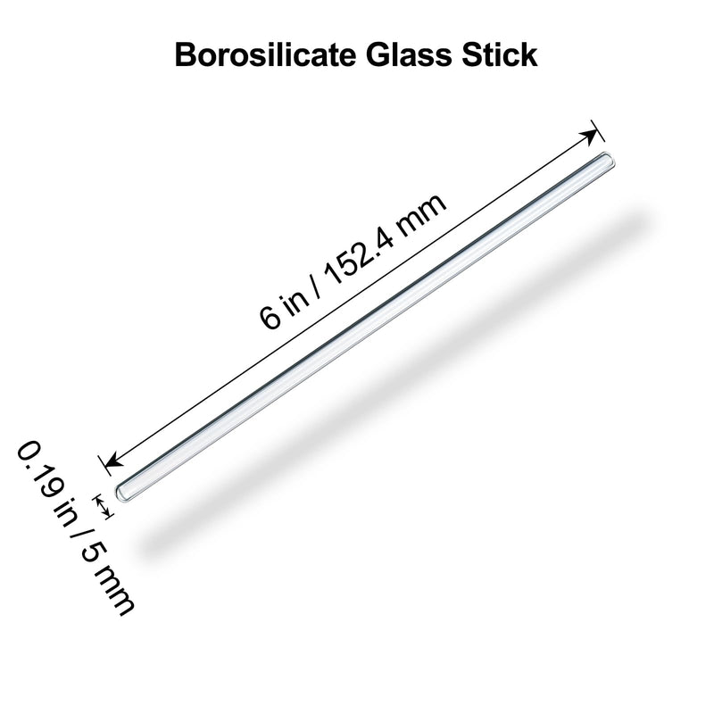 15 Pack Glass Stirring Rods: Diameter 5mm Length 6 inch Glass Stir Sticks, Borosilicate Glass Stirring Rod for Mixing Lab 6 inch 5 mm