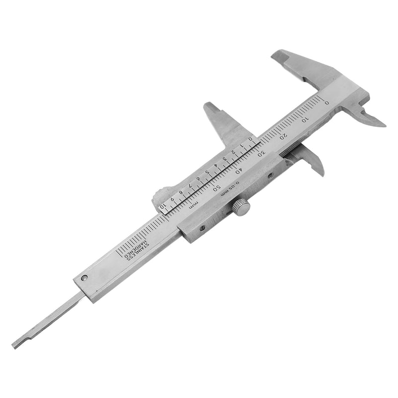 Vernier Caliper, 3" Stainless Steel Caliper Measuring Tool,0‑50mm Manual Micrometer with Storage Bag for Mechanical Tools