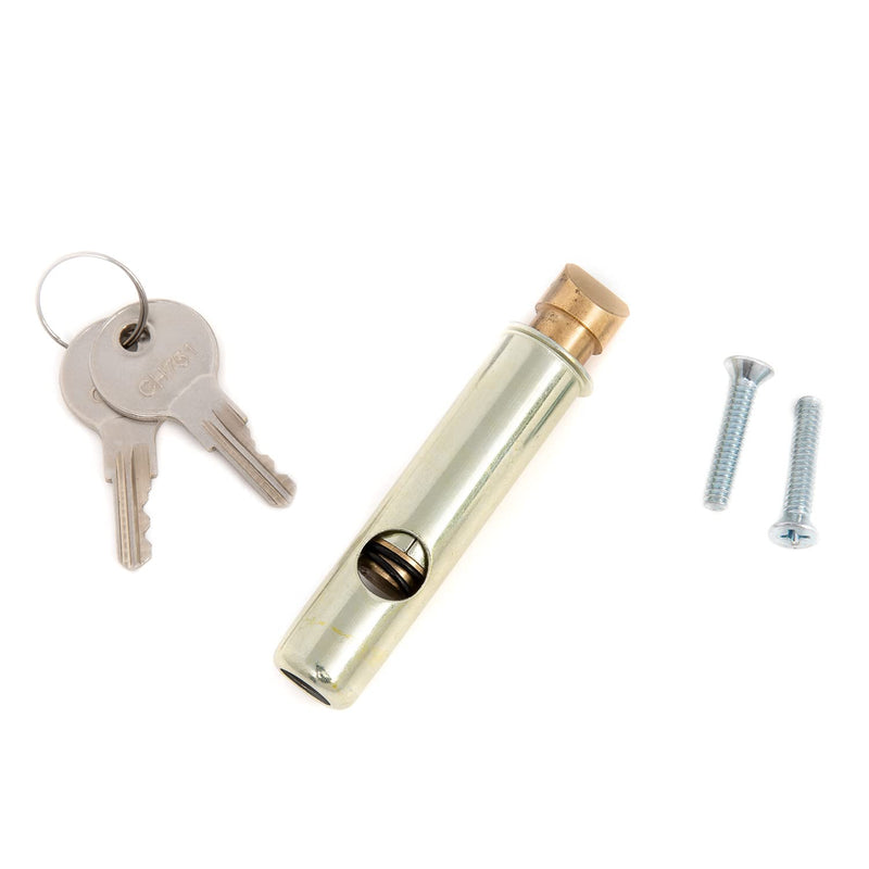 Oswald Supply L Handle and Latch Set, Chrome Locking ADA Approved with V- Spindle, Round Bolt/Plunger Latch, Midland Style with Keys and Hardware for Trash Chute and Linen Chute Doors ADA Compliant L-Handle