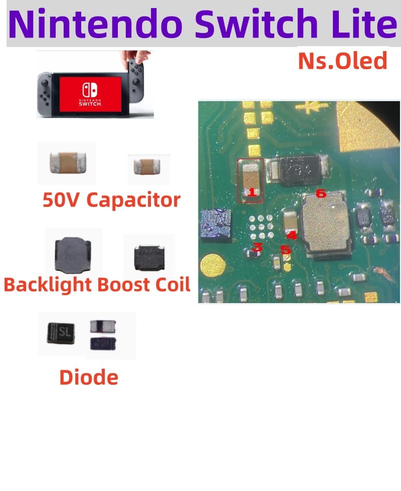 Hailue150Pcs Mobile Phone Capacitor 50V SMD Diode,Inductor Kit﻿,Diode Kit,Capacitor Kit,0603.0805 50V 1uF,SL,AD Diode,10uh 22uh Power.Suitable for Nintendo Switch Motherboard Backlight Control Chip