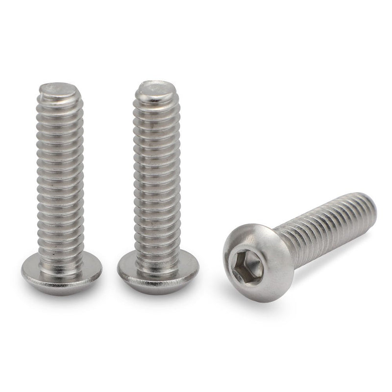 10-24 x 3/4" Button Head Socket Cap Bolts Screws, Stainless Steel 18-8 (304), Bright Finish, Full Thread, Allen Hex Drive, 50 PCS 10-24 x 3/4"