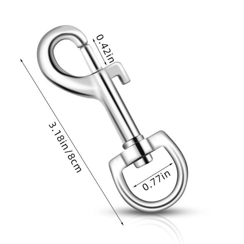 6 Pack Swivel Snap Hook Swivel Eye Bolt Snap Hook Swivel Eye Snaps Clips Swivel Snap Hooks for Pet Leash Scuba Diving Heavy Duty Eye Bolt Clips Single Ended Clip Hooks Dog Leash Clips Flag Clips