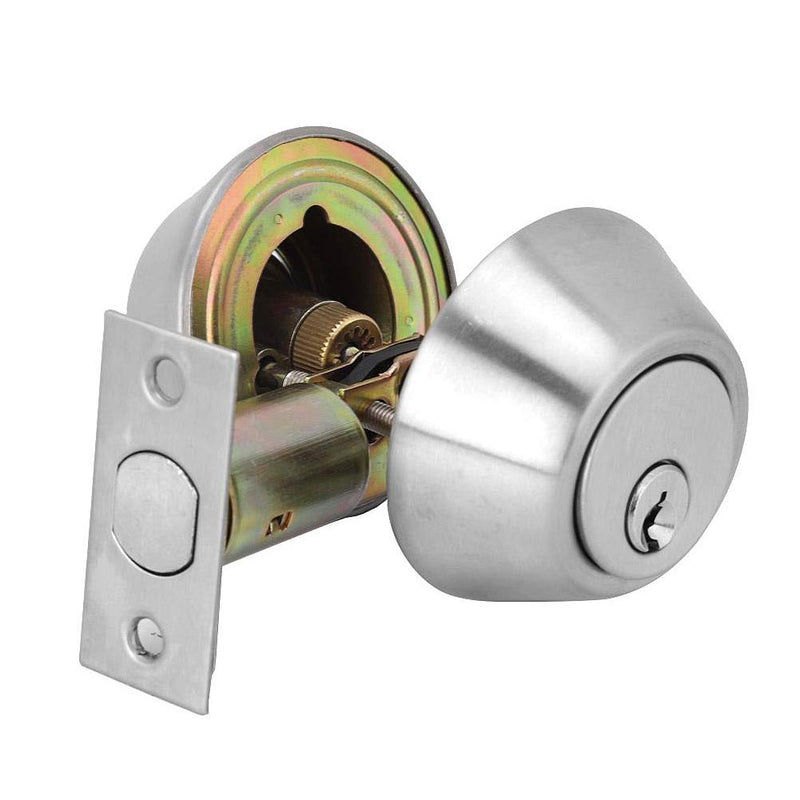 Double Cylinder Lockset, Double Cylinder Lock, Keyed Deadbolt on Both Sides with Adjustable Two Way for Enhanced Front Door Security (Stainless Steel)