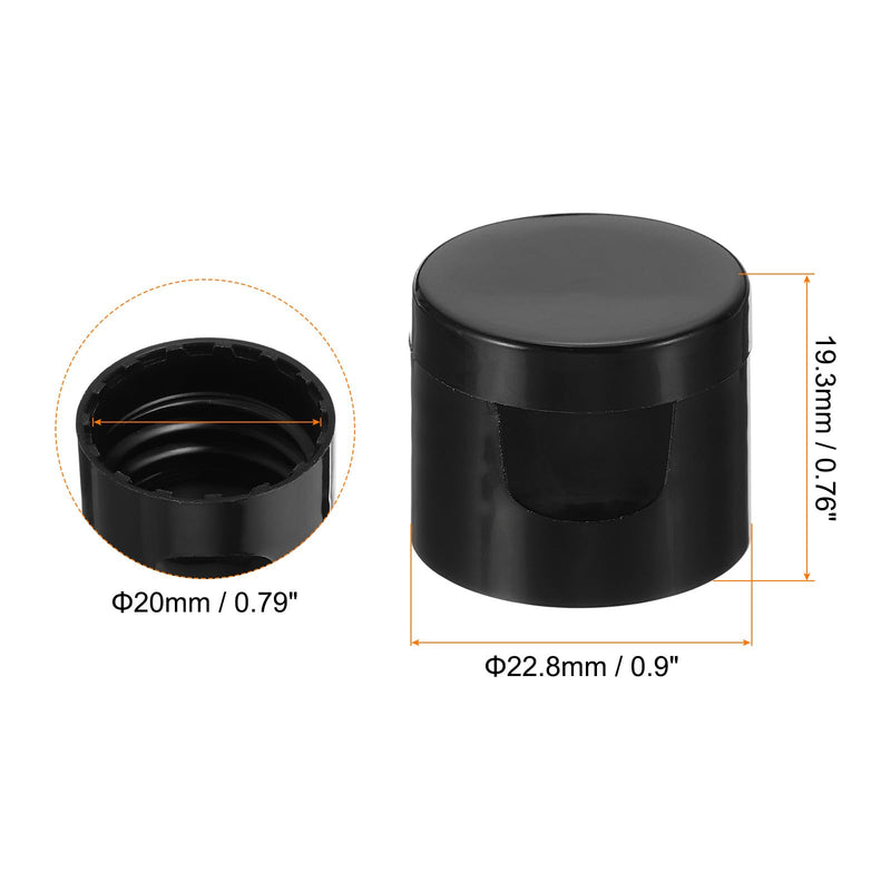PATIKIL Twist Bottle Caps, 24Pcs 20/410 Squeeze Flip Bottle Cap Replacement Caps for Glue Dispensing Bottles Dispensing Caps Paint Bottles, Black 20mm