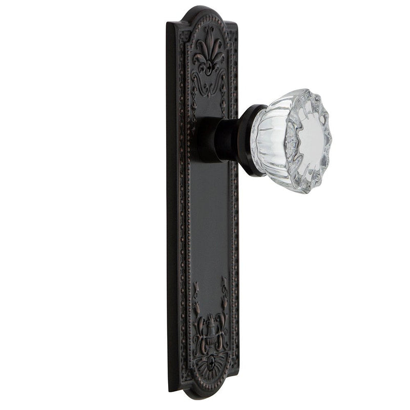 Nostalgic Warehouse Meadows Plate & Interior Crystal Door Knob Double Dummy Timeless Bronze