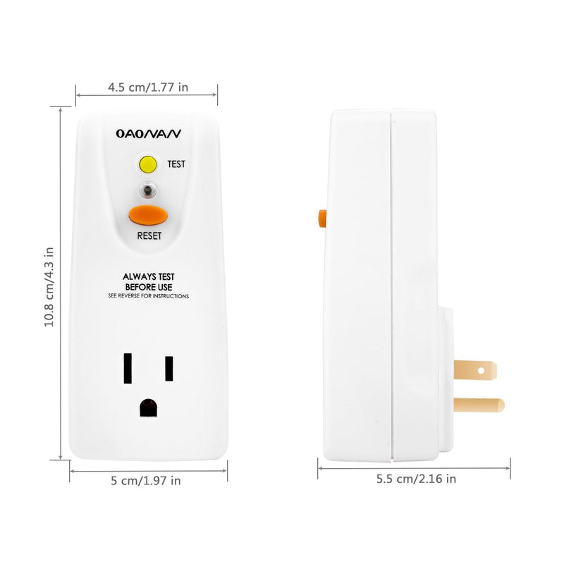 GFCI Adapter 15 Amp 3 Prongs Grounded, Waterproof, GFCI Plug Portable with One Outlet and Male Plug-in Ground Fault Circuit Interrupter to Protect Electric Safety