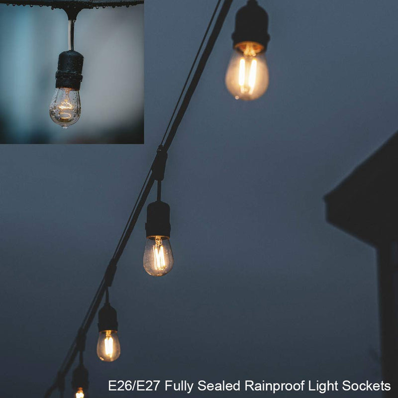 Waterproof Lamp Socket, 6 Pack Black Pigtail Lamp Holder Socket, E26/E27 Fully Sealed Rainproof Light Sockets, 250V-660W