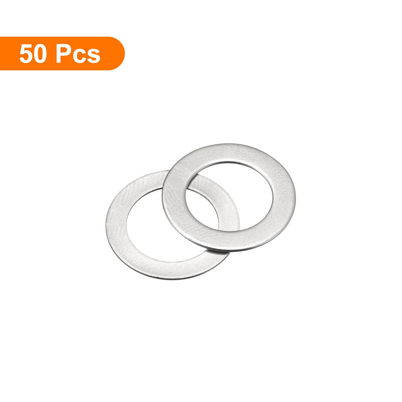 uxcell M10 304 Stainless Steel Flat Washers, 50pcs 10x16x0.5mm Ultra Thin Flat Spacers for Screw Bolt, Electronic Repair, Automotive 50