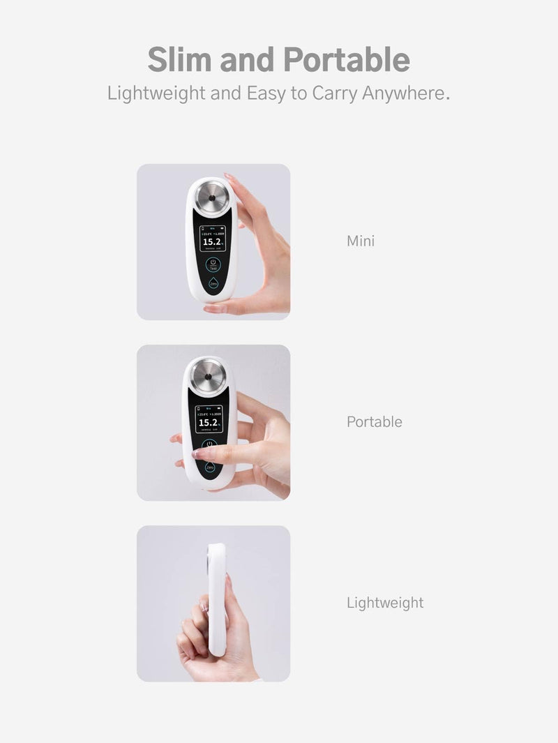 Brix Refractometer 0–35% Brix Range, ±0.2% Precision, Portable & Waterproof – Ideal for Juices, Fruits, Beverages & Food Applications 35%-PP