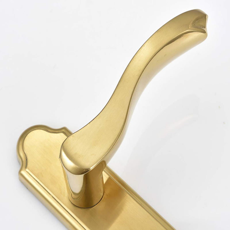 Stainless Steel Door Levers, Interior Door Levers Wooden Door Steel Door Iron Door Levers, Hole Center 125mm Scroll Door Handle Knob Locks, Bolt Length 40mm, Gold, 1 Pcs 40 mm