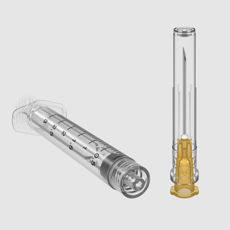 25 Gauge 1 inch Needle with Syringe(30 Pack) , 3ml Luer Lock Disposable Syringes with Needle ,Individually Wrapped 3ml 25G /1inch