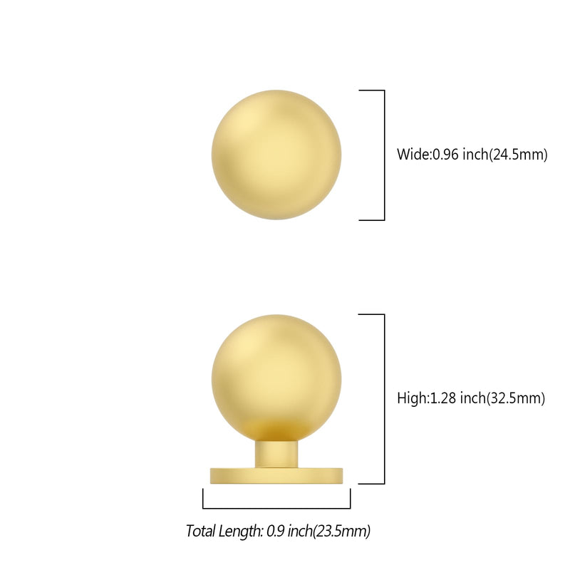 Asidrama 30 Pack 1 Inch Brushed Gold Kitchen Cabinet Knobs, Cabinet Knobs Kitchen Brush Brass Cabinet Hardware for Cupboard Drawer Knobs Dresser Knobs 1038 1 Inch(25mm)Diameter