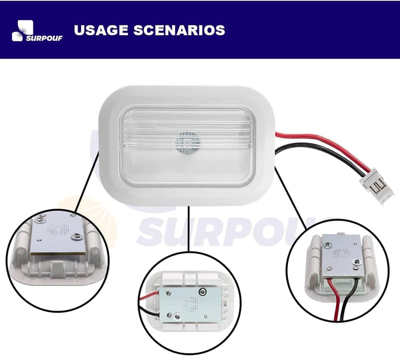 W10843353 W10695459 Refrigerator LED Light Module Assembly (2PCS) Fits for Whirlpool Maytag Replaces W11126053, W10660728, W10279030, W11205083