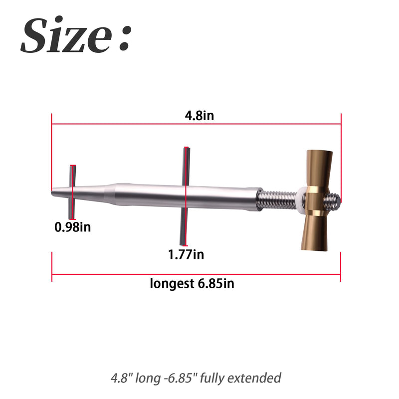4 4/5" Stainless Steel Tool with Aluminum Bronze T-Bar Nut Compatible with Repair Hoses, for Steel Wire/Cable Strips with a Diameter Less Than 0.062 Inches