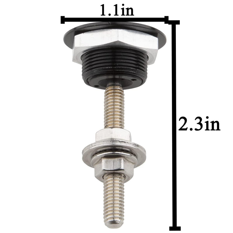 Pack of 4 Universal Aluminum Vehicle Hood Pins 1.25''- License Plate Lock Clip, Quick Release Lock Latch Bumper Diameter 1.25 inch