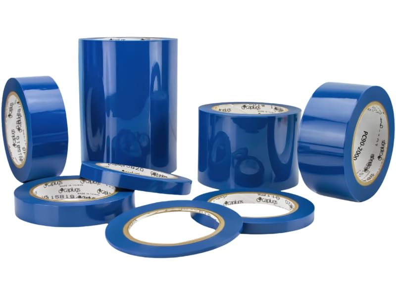 Caplugs PC90-5000 – PC90-SH Series – 1 Mil Thick Blue Polyester Tape, 1 Roll, 5" W x 72 Yds L, 2 Mil Silicone Adhesive, High Temperature Masking, Powder Coating, E-Coating, Anodizing (SH-47943)