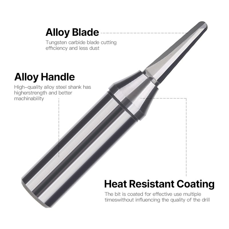 HUHAO 1/4 Inch TCT Router Bits, R1.6mm Rounded Bottom Arc Grooving Cutter for Wood Bending, CNC Milling Smooth Grooves in Solid Wood, Plywood, MDF for Furniture & Door Panels 1/4" Shank