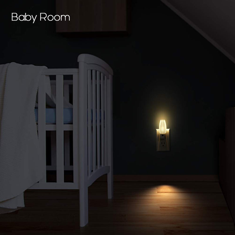 Emotionlite Plug in Night Light, Warm White LED Nightlight, Dusk to Dawn Sensor, Kids, Nursery, Bedroom, Bathroom,Hallway, Stairs, Kitchen, 4 Pack 4 Pack Warm White