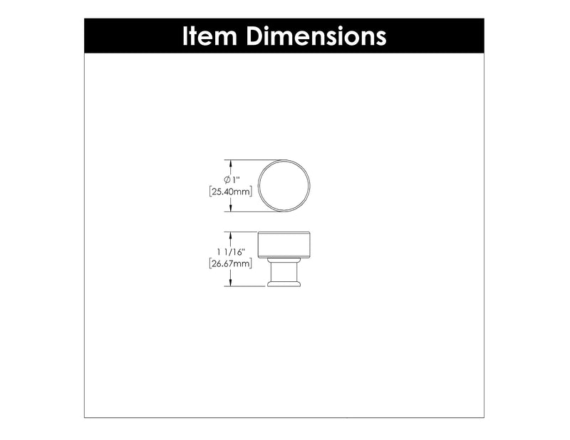 Hickory Hardware 10 Pack Solid Core Kitchen Cabinet Knobs, Luxury Cabinet and Dresser Knobs, Handle Pulls for Doors & Drawers, 1 Inch, Crysacrylic with Matte Black, Midway Collection