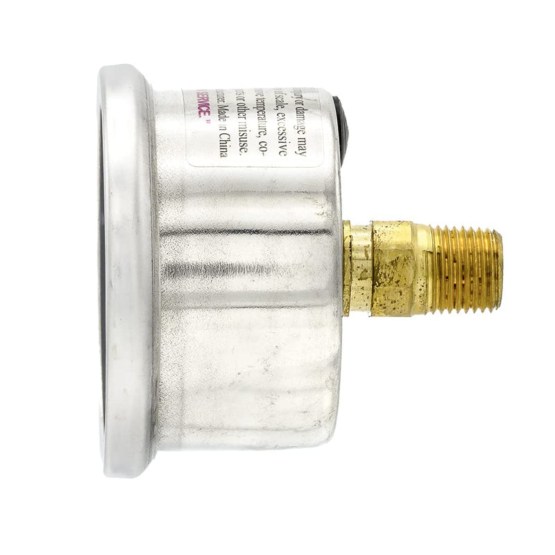 Liquid Filled Center Back Mount Pressure Gauge with 1.5" Dial, 0-2000 PSI, 1/8" Male NPT Connection, Stainless Steel CASE and Bezel (1)
