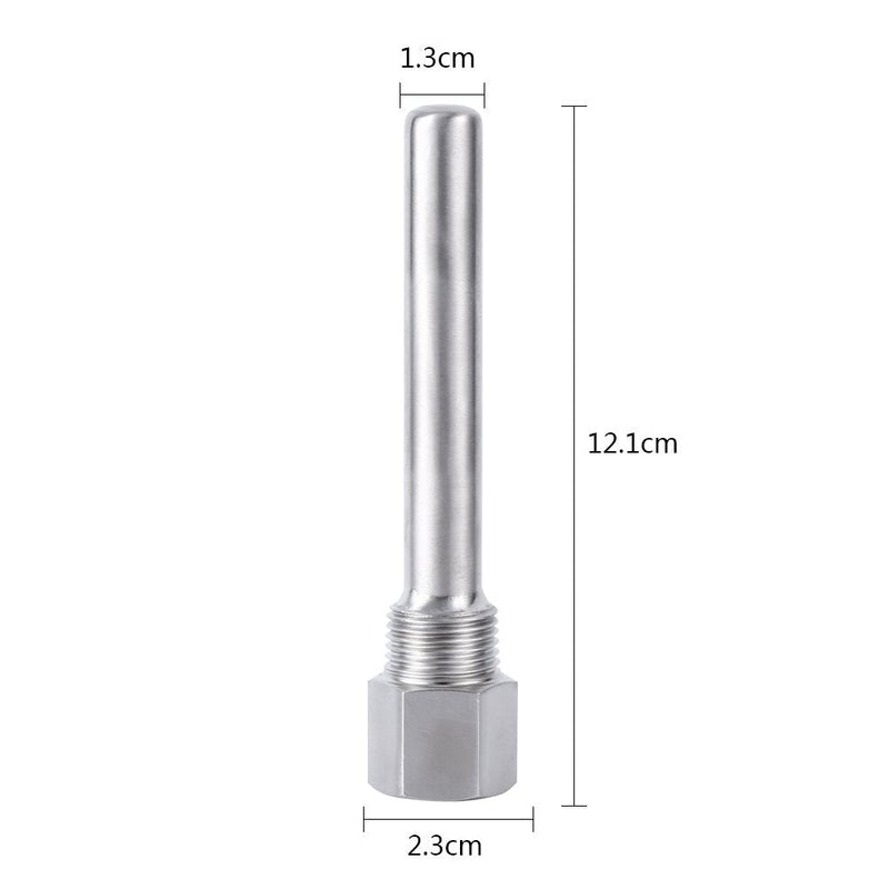 Oumefar 3PCS Thermowell, Stainless Steel Thermowell 1/2 inch NPT Threads Temperature Sensors, Thermometer Instruments Thermowell for Homebrew Brewing Beer Fermenter(3PCS)