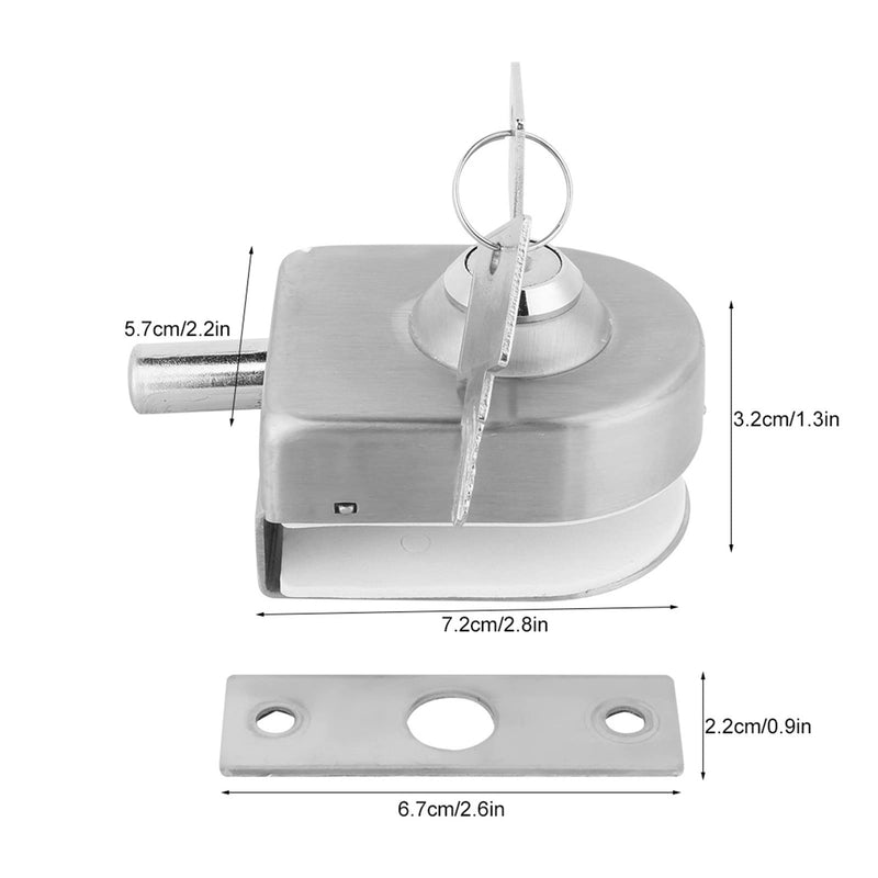 Milltrip 10-12mm Glass Door Lock, Stainless Steel Glass Door Lock Floor Lock Ground Lock for Bathroom Toilet Shop Glass Doors (Brushed)