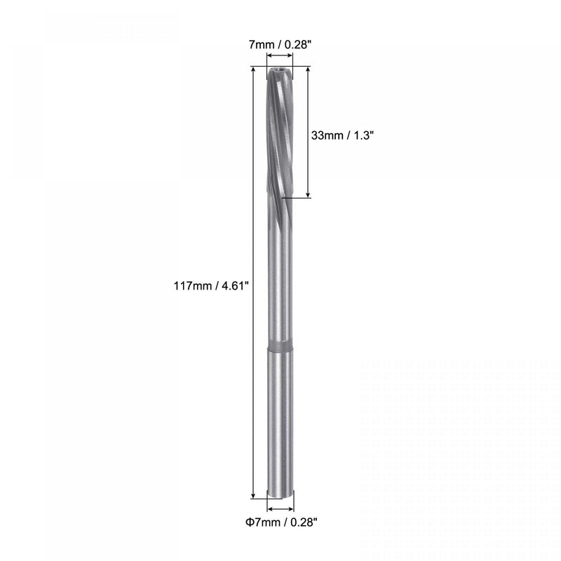 uxcell Chucking Reamers, 7mm H7 4241 High Speed Steel Spiral Flutes Lathe Machine Reamer Milling Cutter