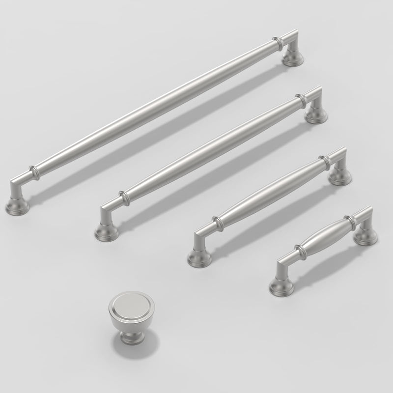 10 Pack Brushed Satin Nickel Cabinet Pulls 1.2 Inch(30mm) Kitchen Cabinet Handles Cabinet Hardware for Drawer Pulls Single Hole Knob 10