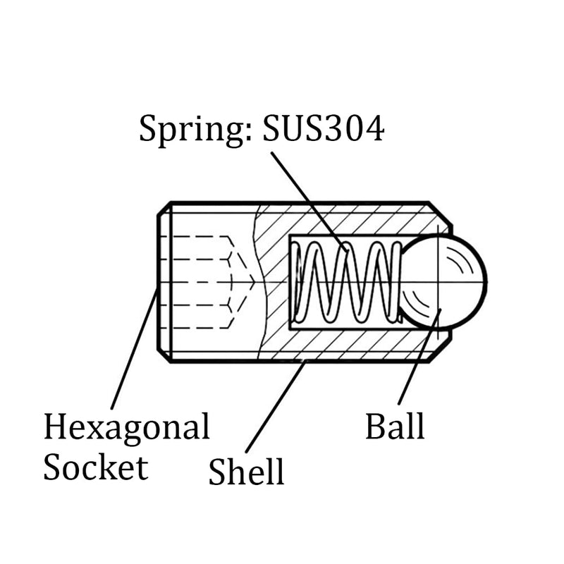 8mm x 9mm Ball Plunger, Ball Catch Latch Catcher, Ball Point Spring Plunger, 20Pcs (φ 8x9 27N) 8x9 (27N)