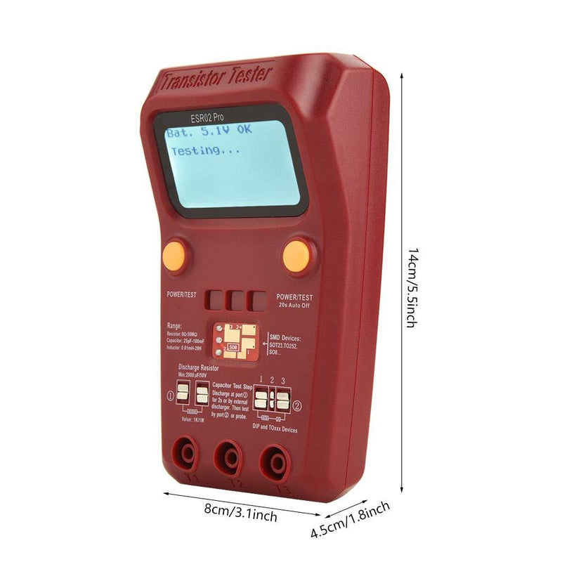 BSIDE ESR02 Pro Digital Transistor Tester,Transistor Inductor Capacitor Meter,LCD Multimeter Transistor Tester with SMD Chip for Diode Triode Resistor Transistor