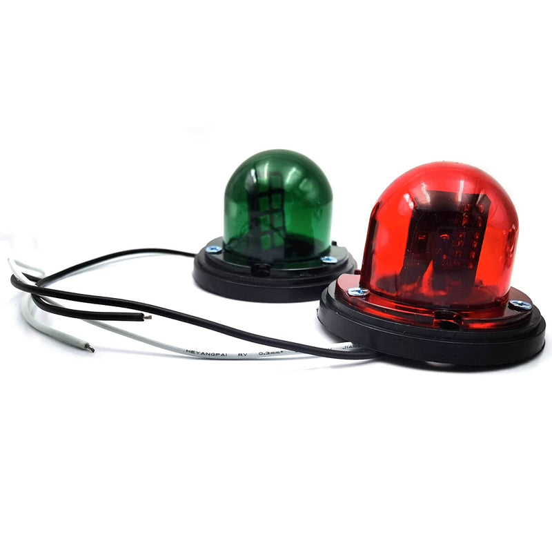 FainWan 2pcs Boat Yacht LED Light Green and Red Marine 12V Stainless Steel Bow Navigation Lights