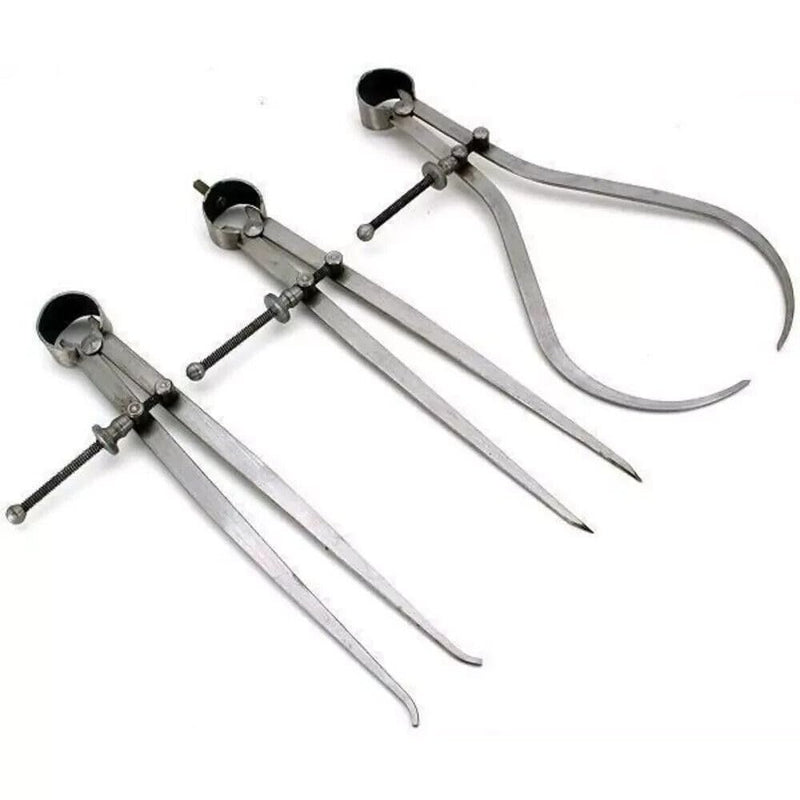 8" Inch Spring Caliper Set of 3 Pieces 200mm - Inside Outside & Divider Set - Measuring Tool, Workshop, Tool Room